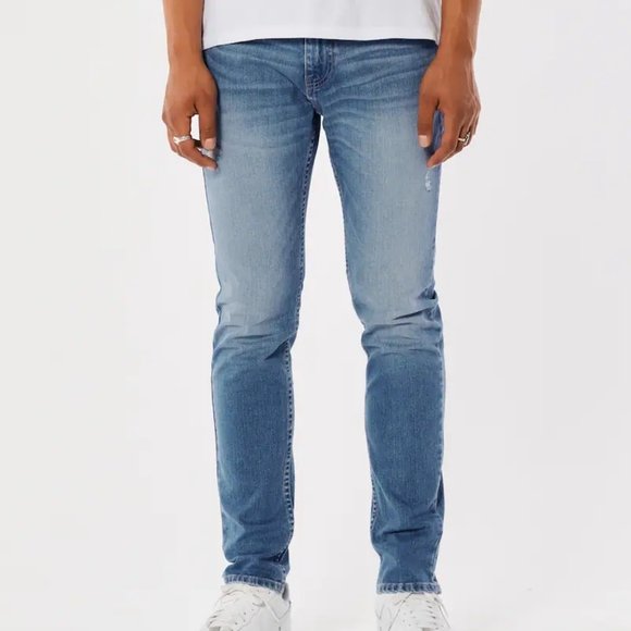 Hollister Men's Epic Flex Ripped Medium Wash Skinny Jeans, 36 x 32 - Picture 5 of 5